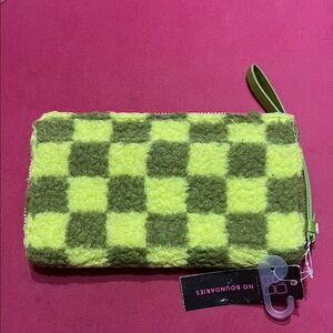 No Boundaries Lime and Olive Checkered  wallet
